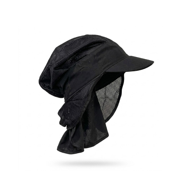 Nón lưỡi trai kết hợp lưới trùm đầu màu đen